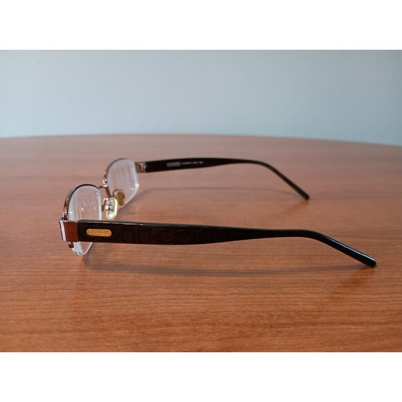 Coach Eyeglasses FRAME ONLY SUZANNA 246 TAN 52-17-135 Brown Metal Half Rim - Picture 3 of 9